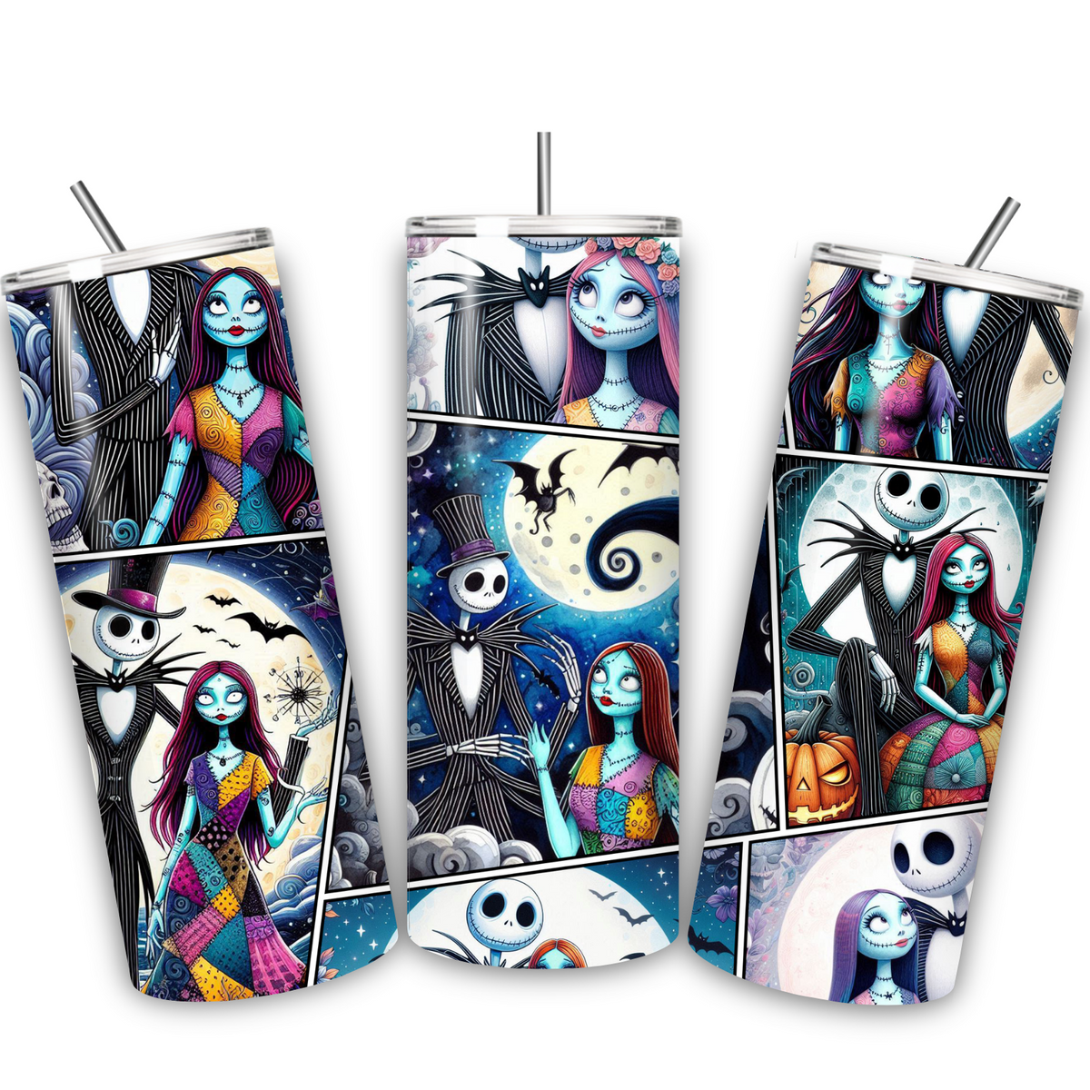 Halloween Gothic Couple Tumbler – 20 oz Skinny