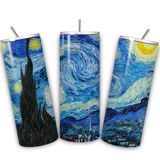 Starry Night Art Tumbler – 20 oz Skinny