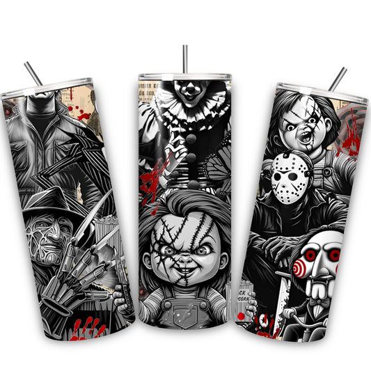 Scary Horror Halloween Tumbler – 20 oz Skinny
